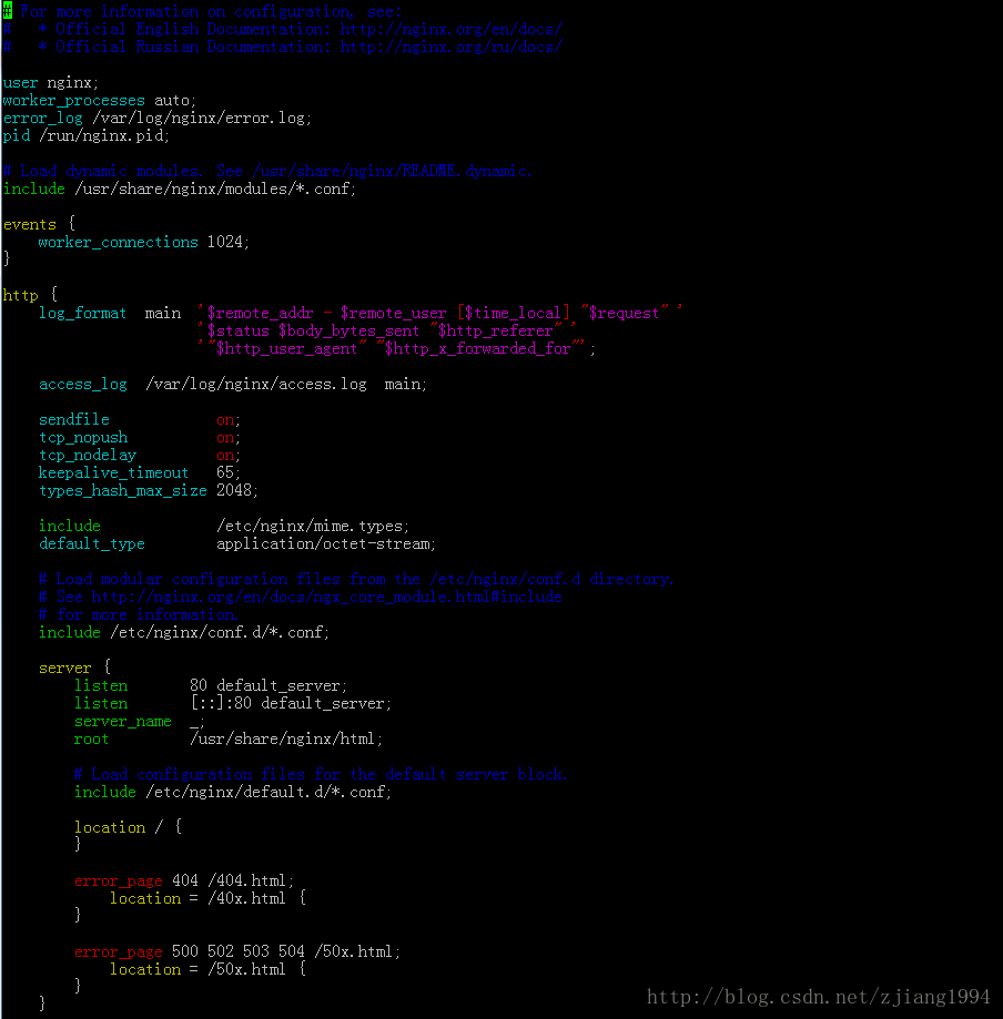nignx.conf默认