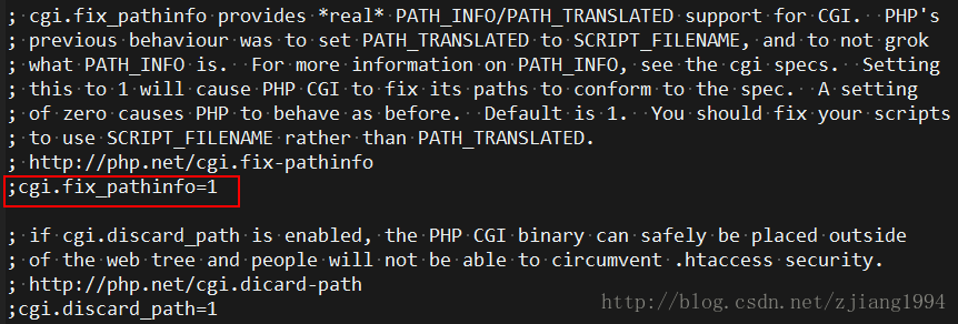 cgi.fix_pathinfo默认