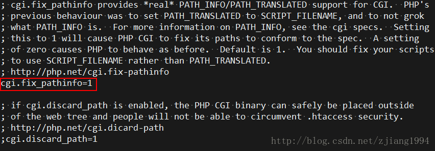 cgi.fix_pathinfo修改后