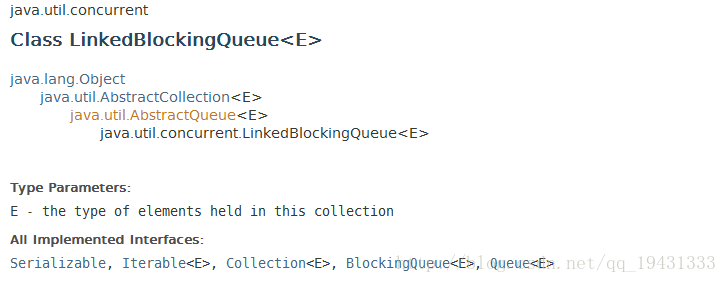 LinkedBlockingQueue类继承关系图