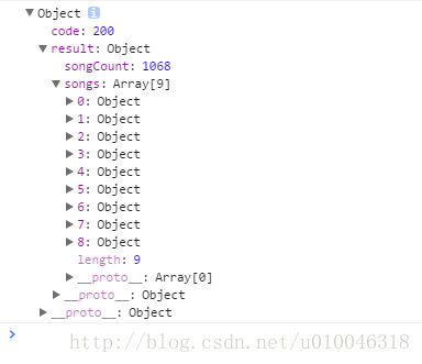 返回一個物件，包含兩個屬性（code和result）