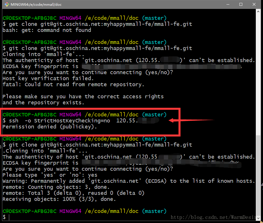 Ssh git clone the authenticity of host 192 168 0 xxx can t be