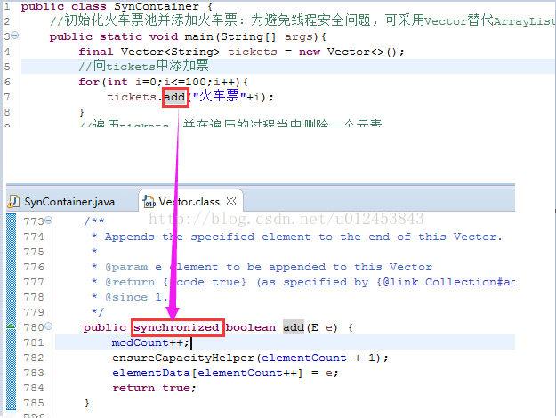 第七章：同步类容器，vector 线程安全与hashmap线程不安全等的举例