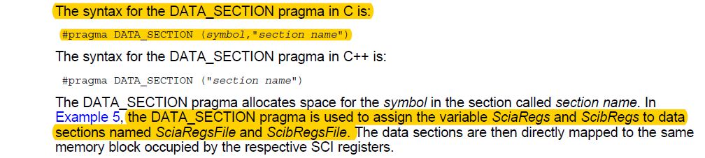 Use of #pragma DATA_SECTION and #pragma CODE_SECTION - Programmer Sought