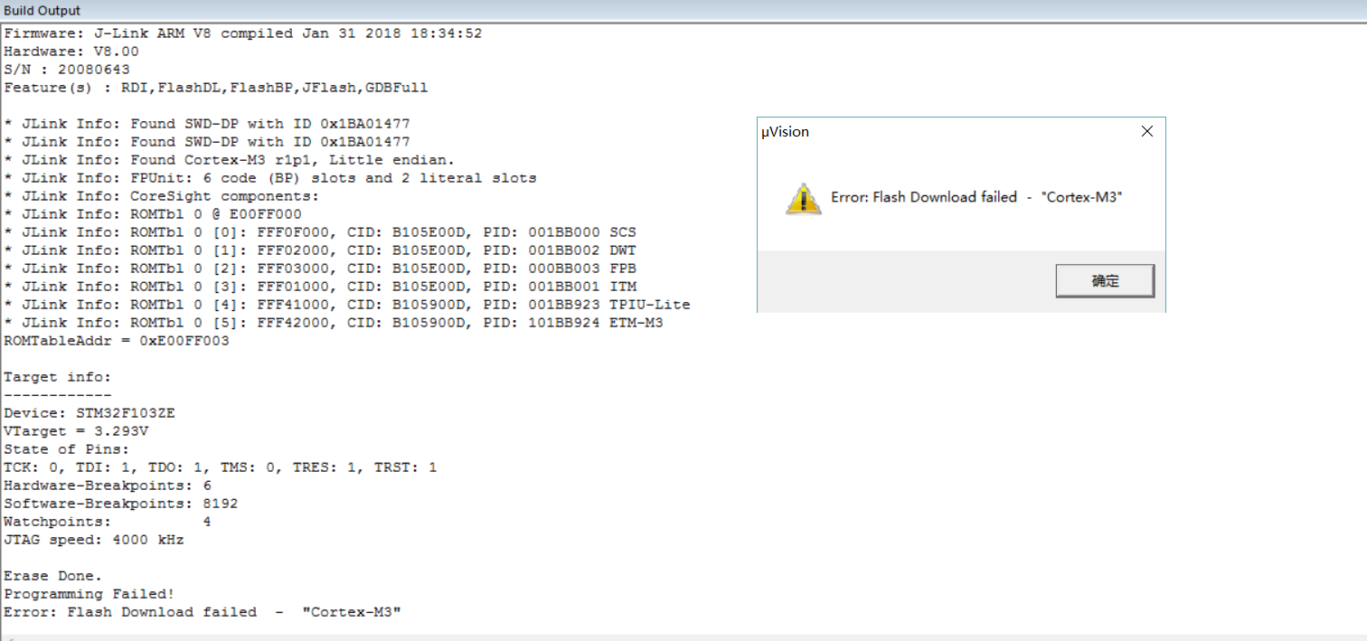 Keil error flash download failed cortex m4 