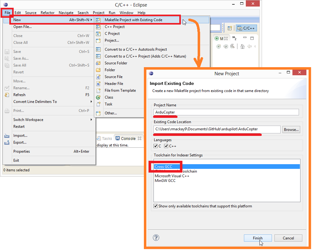 Project edit. Eclipse c++. Eclipse Compiler. Eclipse Windows. Eclipse text.