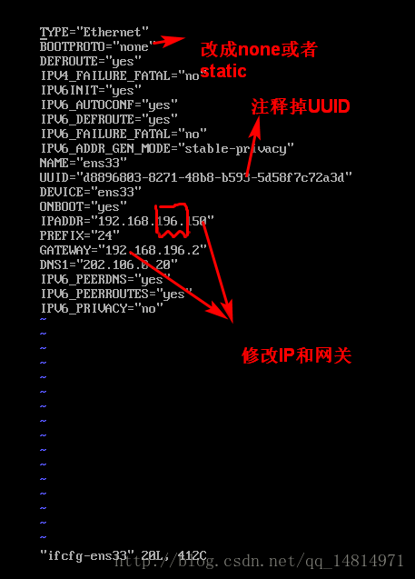 修改网卡配置文件