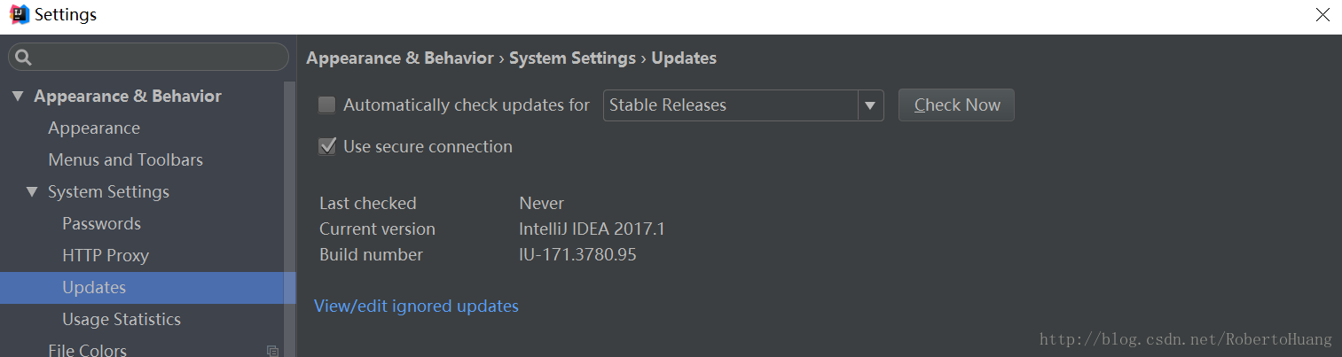 關閉Intellij IDEA自動更新