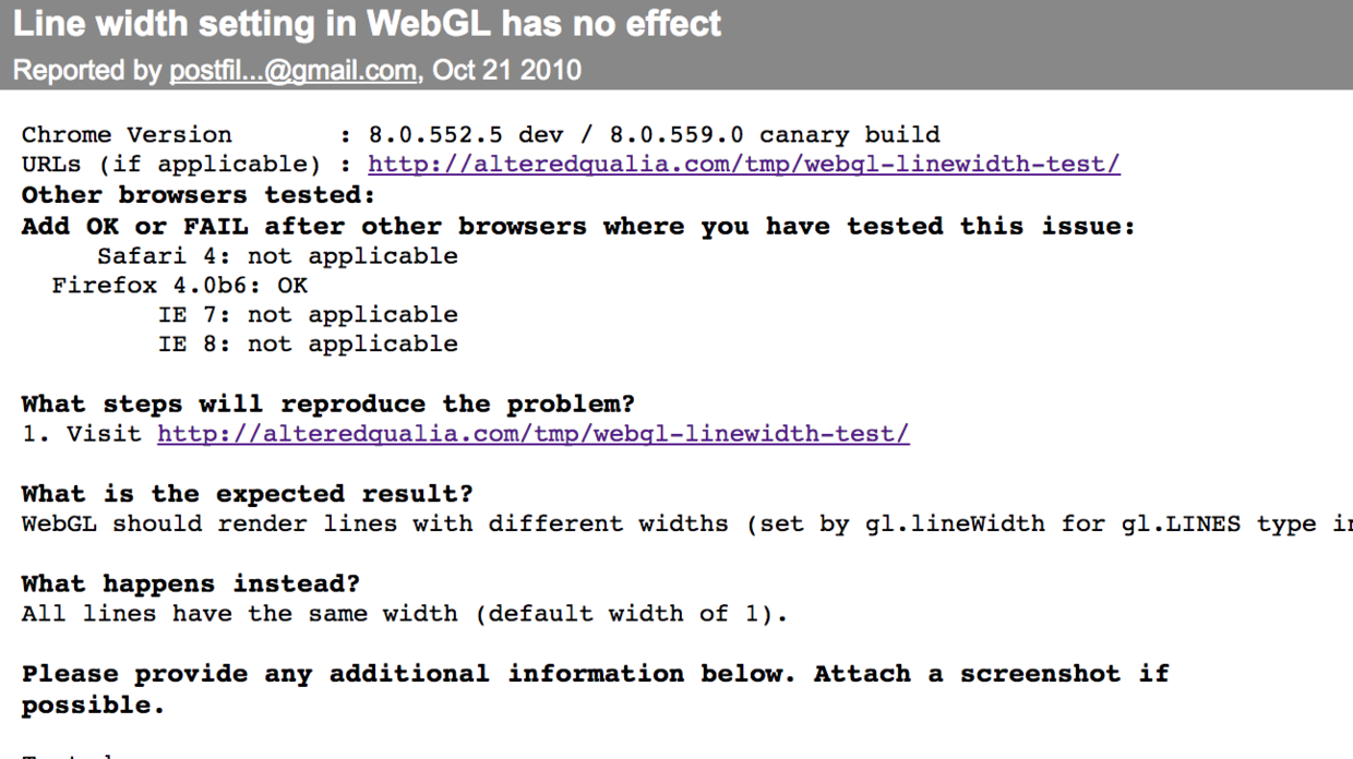 WebGL 绘制Line的bug（一）