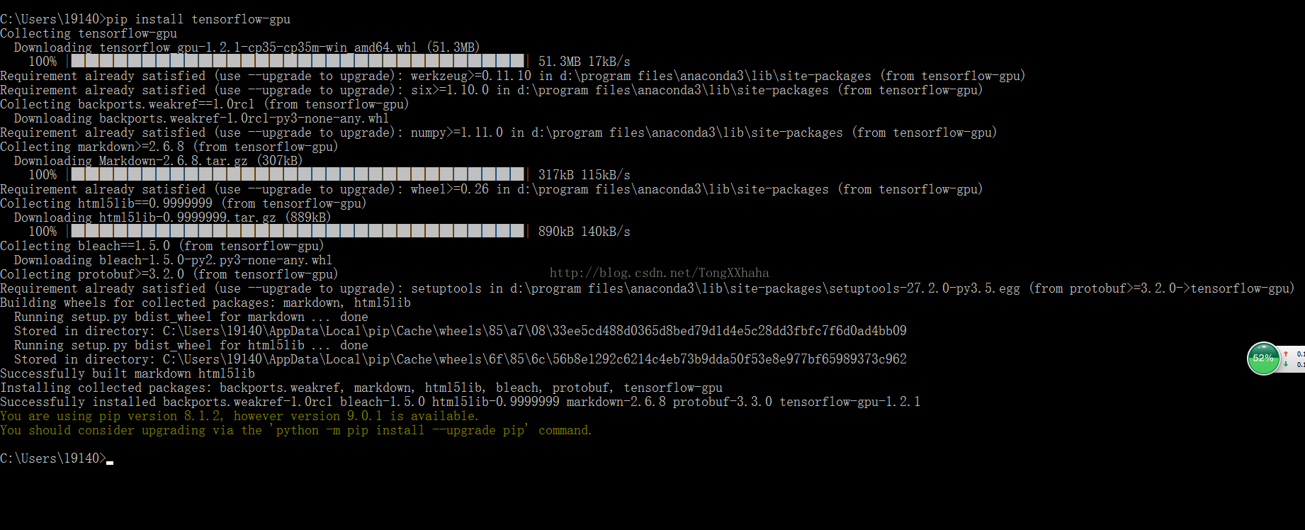 Win10 anaconda gpu tensorflow1 8 0 cuda9 0 cudnn9 0 anaconda