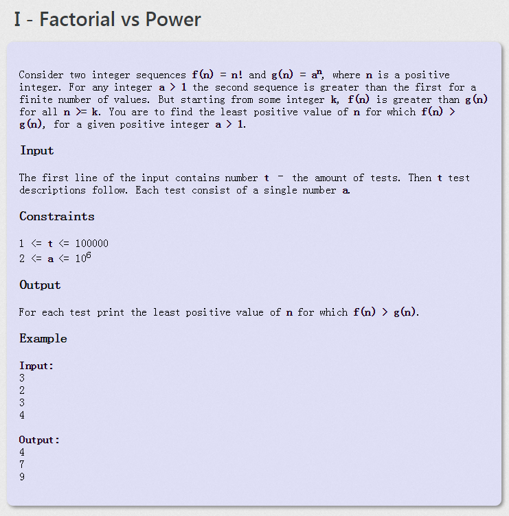 ACM 斯特林公式 Factorial vs Power