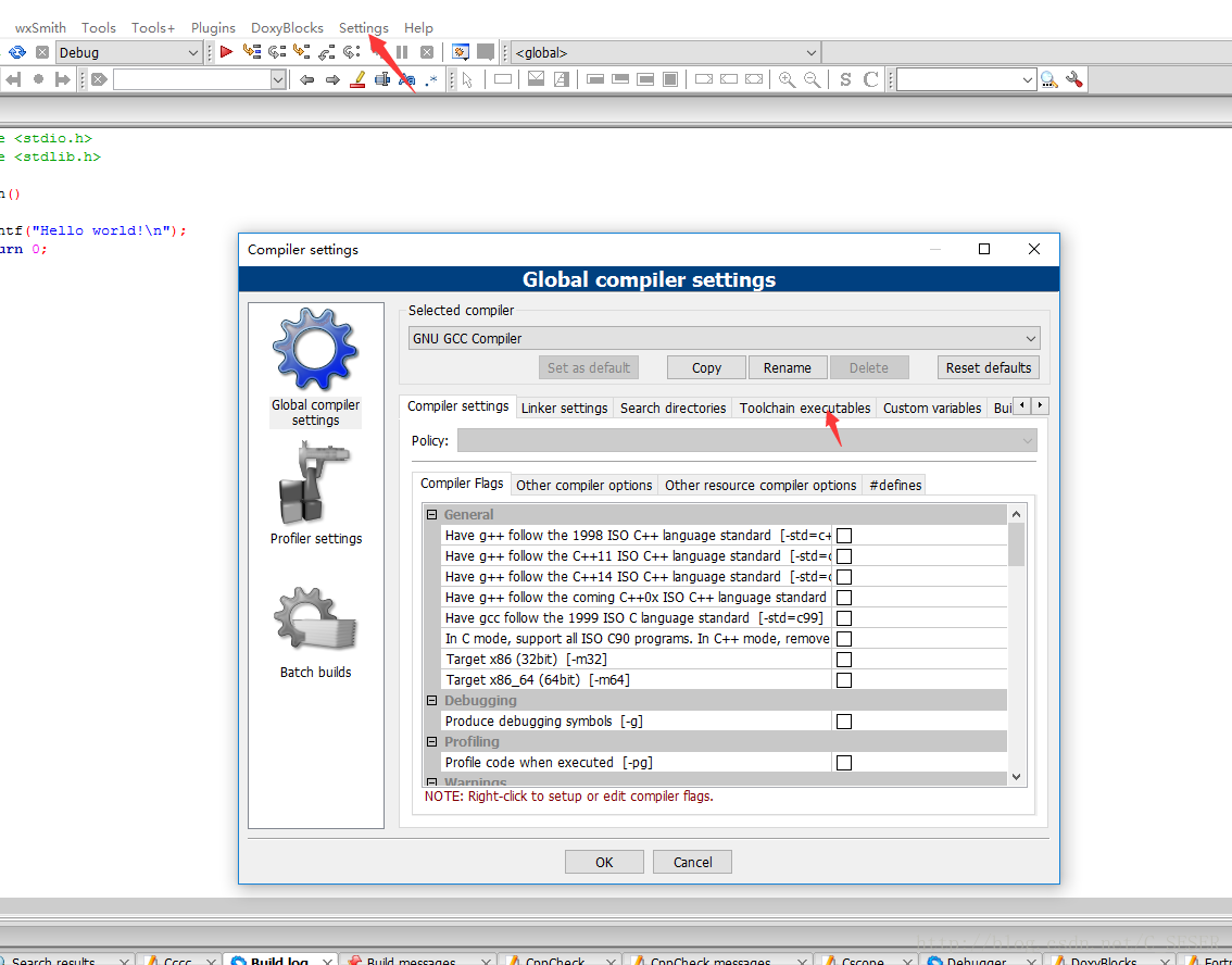 compiler settings