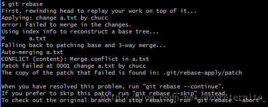 git rebase patch failed