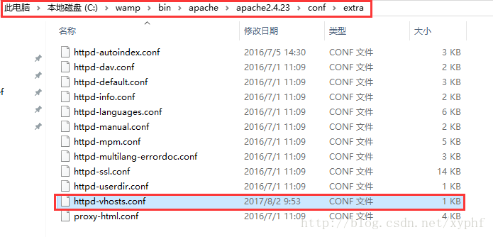 Apache虚拟主机的配置文件