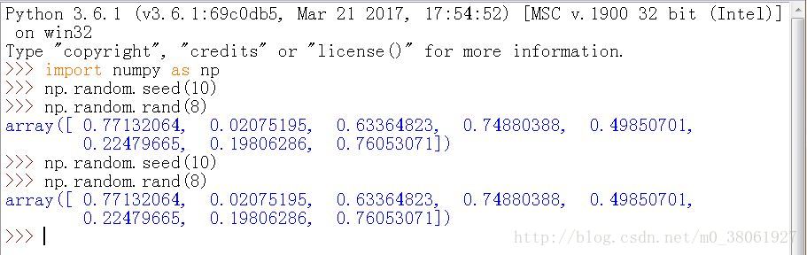 numpy.random.seed()