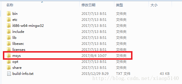 msys解压路径的目录结构