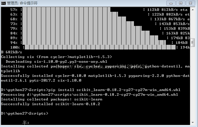 python(numpy scipy matplotlib sklearn)安装