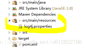 在resource中引入log4j的配置檔案