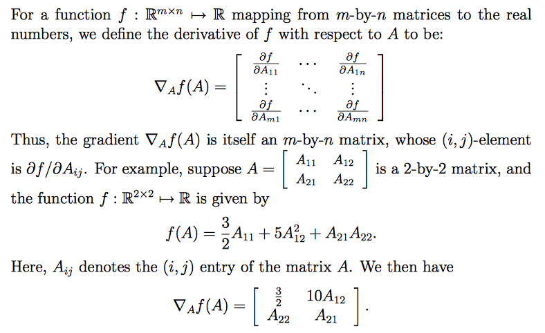 矩阵导数