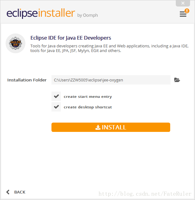 **Eclipse IDE for Java EE Developers安装界面**