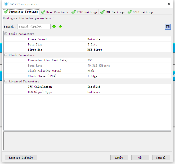 SPI2 config