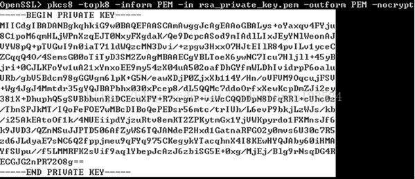 怎么把已有的RSA公私钥转换成PKCS8格式