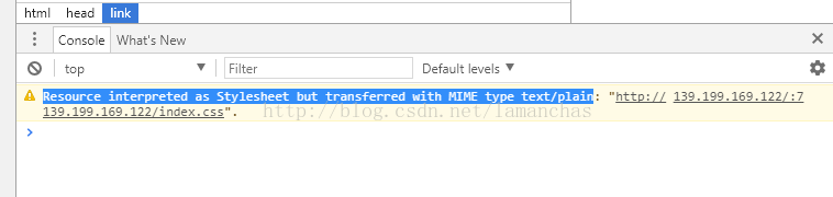 chrome提示Resource interpreted as Stylesheet but transferred with MIME type text/plain