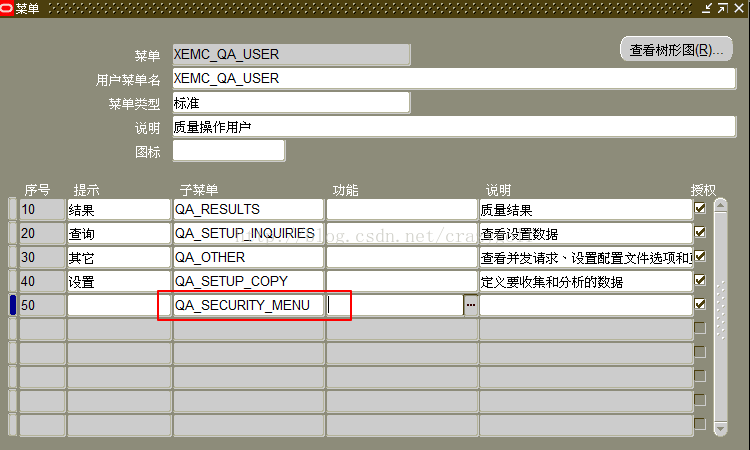 输入质量结果时，选择了子计划，点击进入，提示此责任无可用函数。更改责任与您的系统管理员联系。