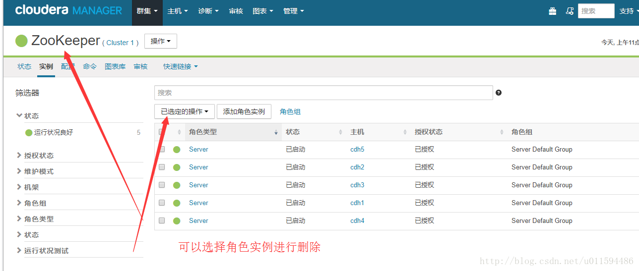 CDH 删除  角色