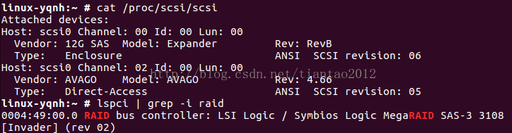 lspci | grep -i raid查询系统的raid卡信息