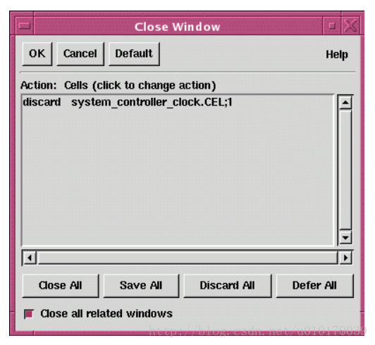 Figure 5  Cell > Close Dialog Box