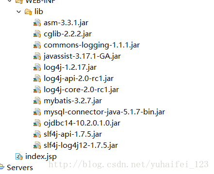 使用的jar包包括jdbc的jar