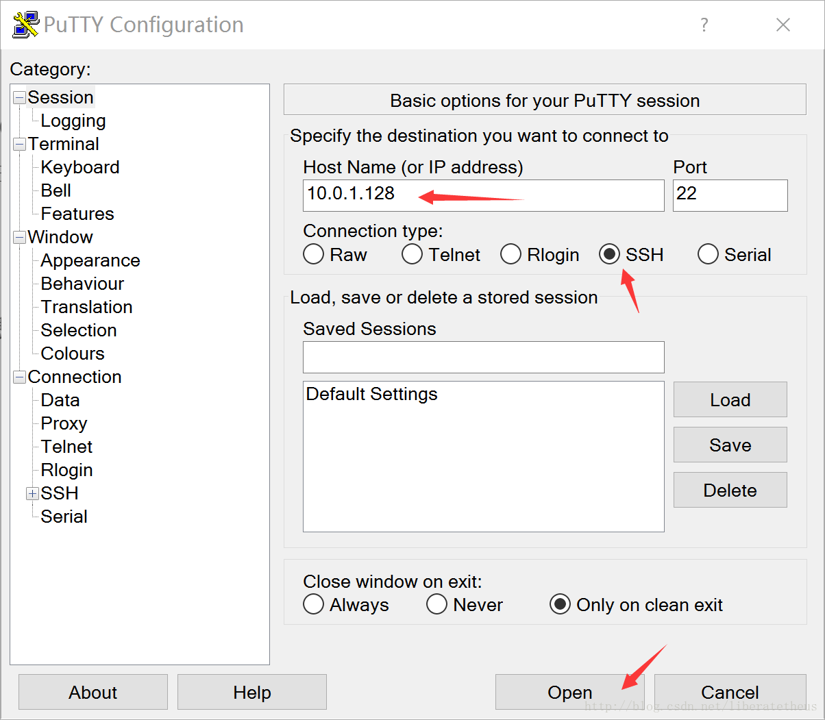 Putty setup