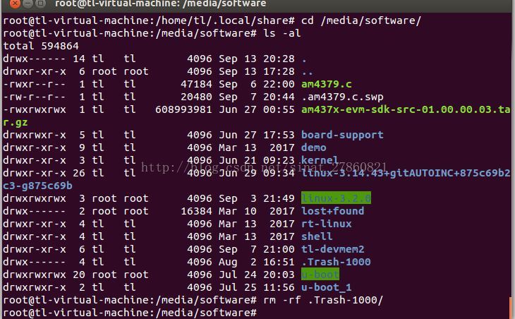 关于ubuntu12.04中遇到Trash垃圾箱中文件无法手动删除问题