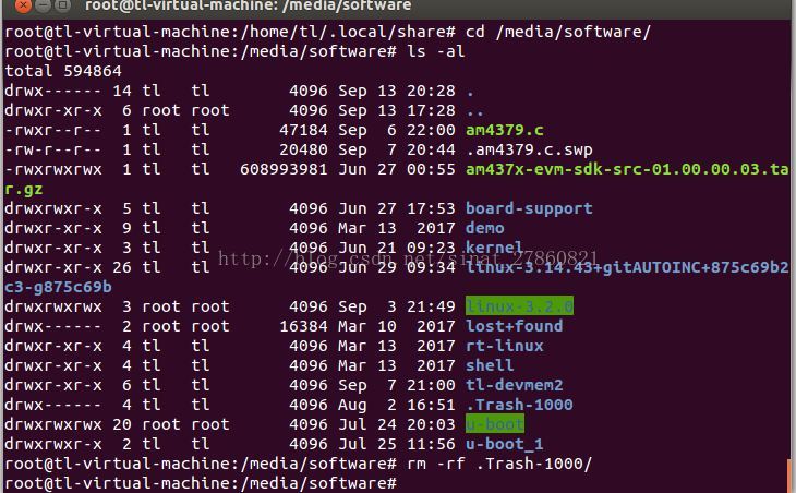 关于ubuntu12.04中遇到Trash垃圾箱中文件无法手动删除问题