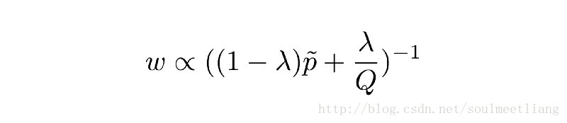Equation 1.1 Weighing scheme