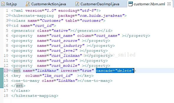 could not execute statement; SQL [n/a]; constraint [null]级联删除异常