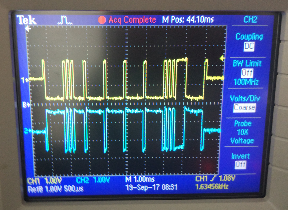 Oscilloscope debugging RS485 communication waveform - Programmer Sought