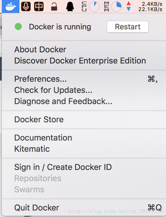 Docker For Mac界面