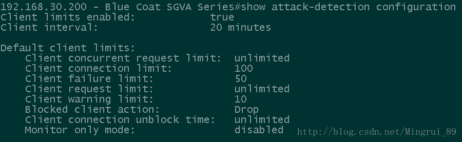 默认Attack Detetcion配置