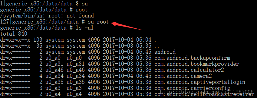 Android adb shell data目录，Permission denied