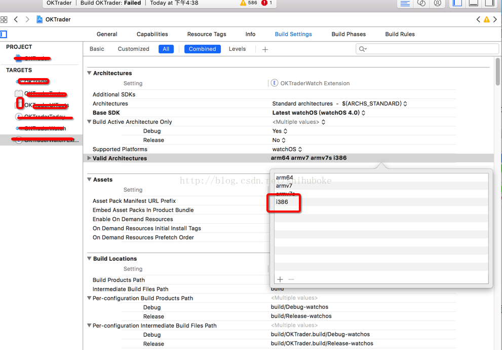 iOS No architectures to compile for (ARCHS=i386, VALID_ARCHS=armv6 armv7)错误~解决方法