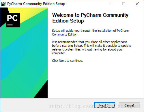 Welcom to PyCharm Community Edition Setup