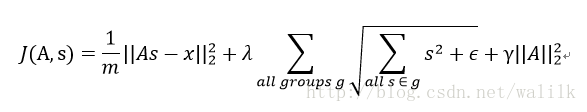 Topographic Sparse Coding代价函数