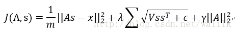 Topographic Sparse Coding代价函数