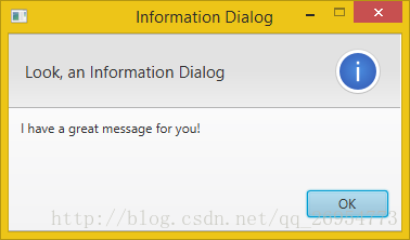 information dialog