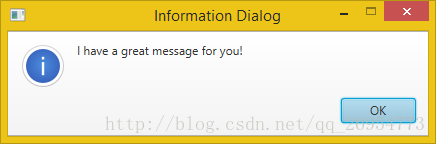 information dialog no header