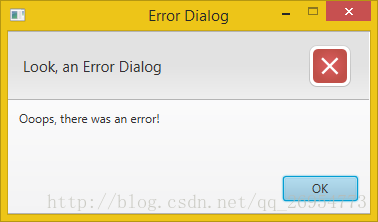 error dialog