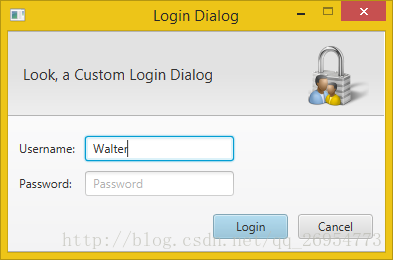 login dialog