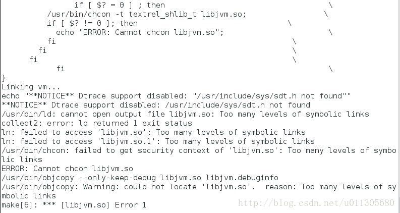 libjvm.so:too many levels of symblic links